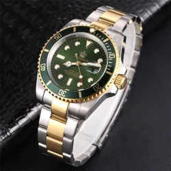RelojesReloj para hombre de lujo - bisel giratorio - cristal de zafiro - reloj de acero inoxidable