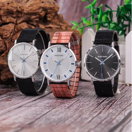 RelojesElegante reloj de cuarzo de madera - unisex