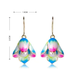 Flores de porcelana & pérola - longos brincos gota