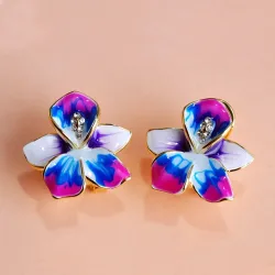 AretesPendientes con flores & cristales
