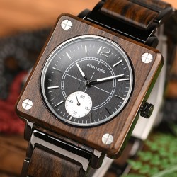 Sandalwood quartzo relógio moderno
