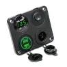 Dual USB Steckdose Ladegerät 2.1A+2.1A + 12V & ON-OFF Schalter LED Voltmeter 4 in 1 Ladegerät Panel für Auto & Motorrad
