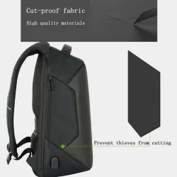 Mochila anti-roubo com carregamento USB - impermeável - saco portátil de 15,6 polegadas