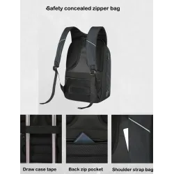 Mochila anti-roubo com carregamento USB - impermeável - saco portátil de 15,6 polegadas