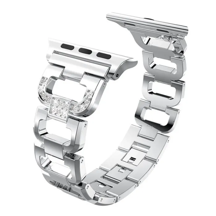 Pulseira de diamante de cristal - alça para Apple Watch 1-2-3 / 42mm-38mm de aço inoxidável