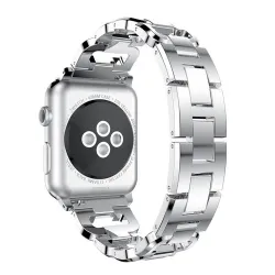 Pulseira de diamante de cristal - alça para Apple Watch 1-2-3 / 42mm-38mm de aço inoxidável