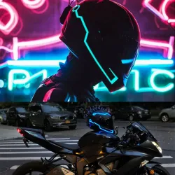Bande de casque LED Flashing pour moto nuit équitation - set