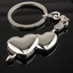 Double heart & arrow - keychainKeyrings