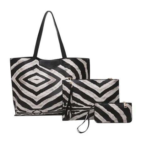 Sac en cuir avec motif zèbre - Set 3 pcs