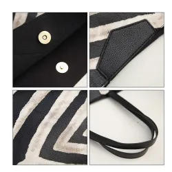 Borsa in pelle con motivo zebra - set 3 pz