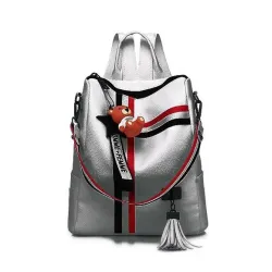 Moda mochila retro e bolsa com borlas