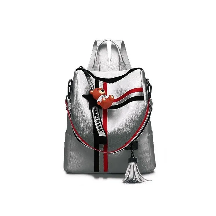 Moda mochila retro e bolsa com borlas