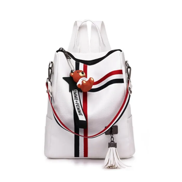 Moda mochila retro e bolsa com borlas
