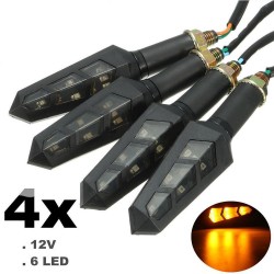 12V LED vändsignal amber lampor - motorcykel indikatorer 4pcs set