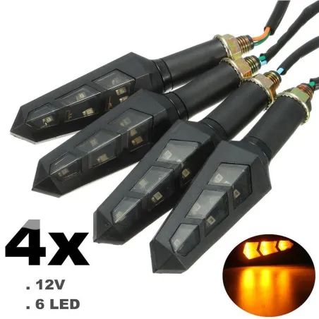 12V LED Drehsignal Bernstein Lichter - Motorrad Indikatoren 4pcs Set