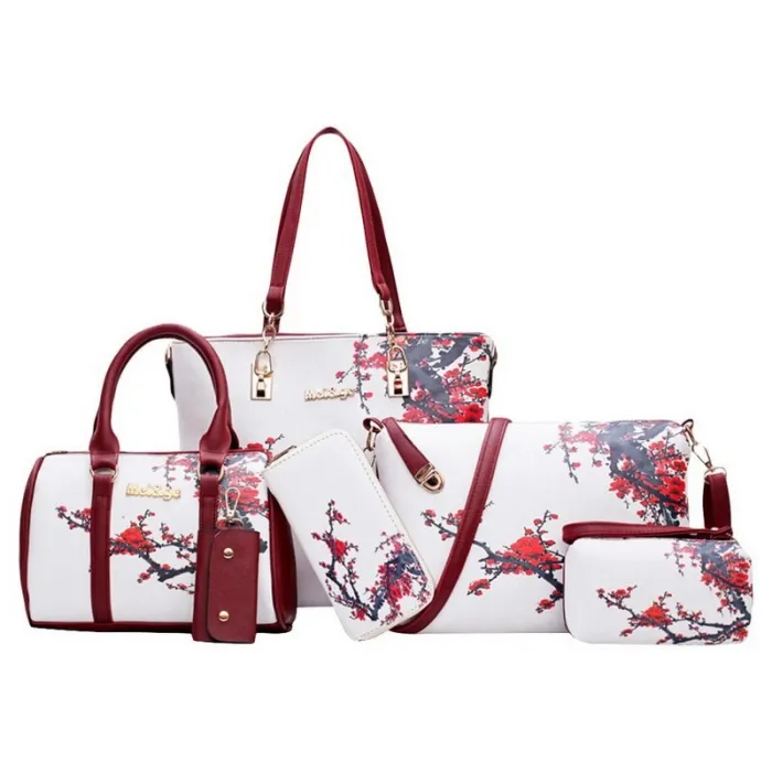 Sacs en cuir avec imprimé floral - set