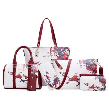 Ledertaschen mit Blumenprint - Set