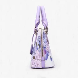 Bolsa de couro com impressão floral