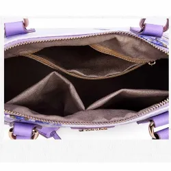 Bolsa de couro com impressão floral