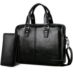 Elegant big leather shoulder bag
