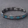 Naturlig opal volfram - stål svart keramiskt armband