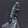 Natural opal tungstênio - pulseira de cerâmica preta de aço