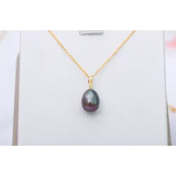 Colar de ouro de luxo com pérola 45cm