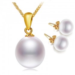 Conjuntos de joyasCollar de oro elegante con pendientes de perlas