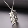 Cross & Bible verse pendant - rostfritt stål halsband