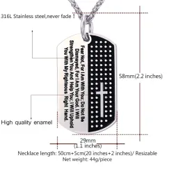 CollaresColgante de verso de la Biblia - collar de acero inoxidable