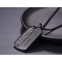 Cross & Bible verse pendant - rostfritt stål halsband