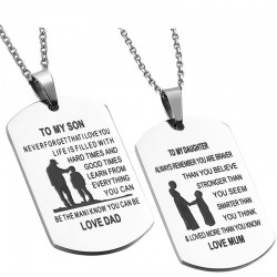 To My Son & To My Daughter - stainless steel necklace