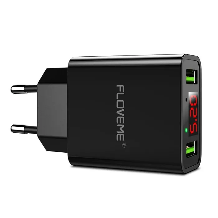 Smart Dual USB - Led Digitaalisen latauksen adapteri iPhone Samsung Xiaomille