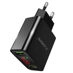 CargadoresSmart dual USB - adaptador de carga digital LED para iPhone Samsung Xiaomi - UE plug