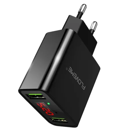 Smart dual USB - Adattatore di ricarica digitale Led per iPhone Samsung Xiaomi - EU plug