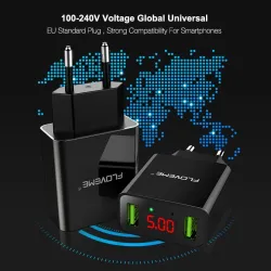 Smart Dual USB - Led Digitaalisen latauksen adapteri iPhone Samsung Xiaomille