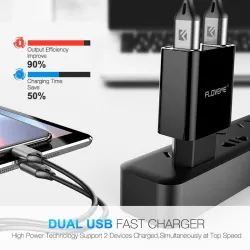 Smart Dual USB - Led Digitaalisen latauksen adapteri iPhone Samsung Xiaomille