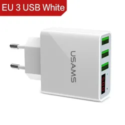 3.4A smart fast 3 port USB chargeur avec écran LED - Plug EU