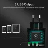3.4A smart fast 3 porte USB caricatore con display a LED - EU plug