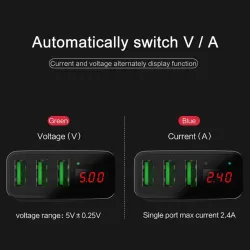 3.4A smart fast 3 porte USB caricatore con display a LED - EU plug