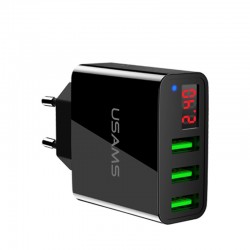 Inteligentna szybka 3-portowa ładowarka USB 3.4A z wyświetlaczem LED - wtyczka EUŁadowarki