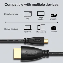 CablesDorado 3D 1080P HDMI a micro HDMI - D tipo macho a HDMI macho - cable