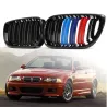 Front bumper grill - 2 linje slat M färg 3 färger för BMW 3 serie E46 4-dörr 2 pcs