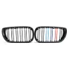 RejillasParrilla de parachoques frontal - 2 líneas de laminado M de color 3 colores para BMW 3 serie E46 4 puertas 2 piezas