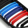 RejillasParrilla de parachoques frontal - 2 líneas de laminado M de color 3 colores para BMW 3 serie E46 4 puertas 2 piezas