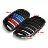 RejillasParrilla de parachoques frontal - 2 líneas de laminado M de color 3 colores para BMW 3 serie E46 4 puertas 2 piezas