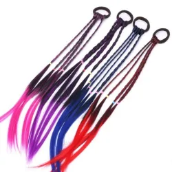 Banda de cabelo elástico com cabelo artificial trançado