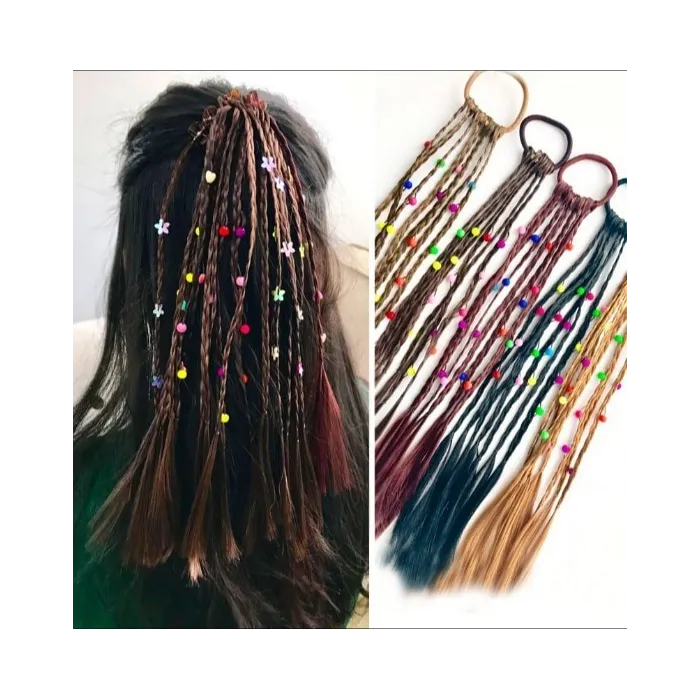 Kinder handgefertigte Perücke - elastische Haarband mit Perlen