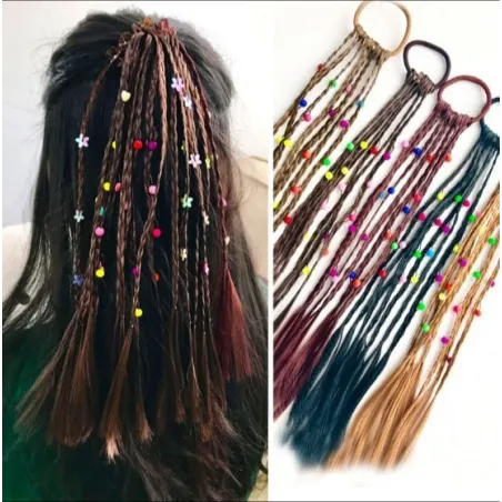 Kinder handgefertigte Perücke - elastische Haarband mit Perlen