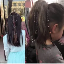 Kinder handgefertigte Perücke - elastische Haarband mit Perlen
